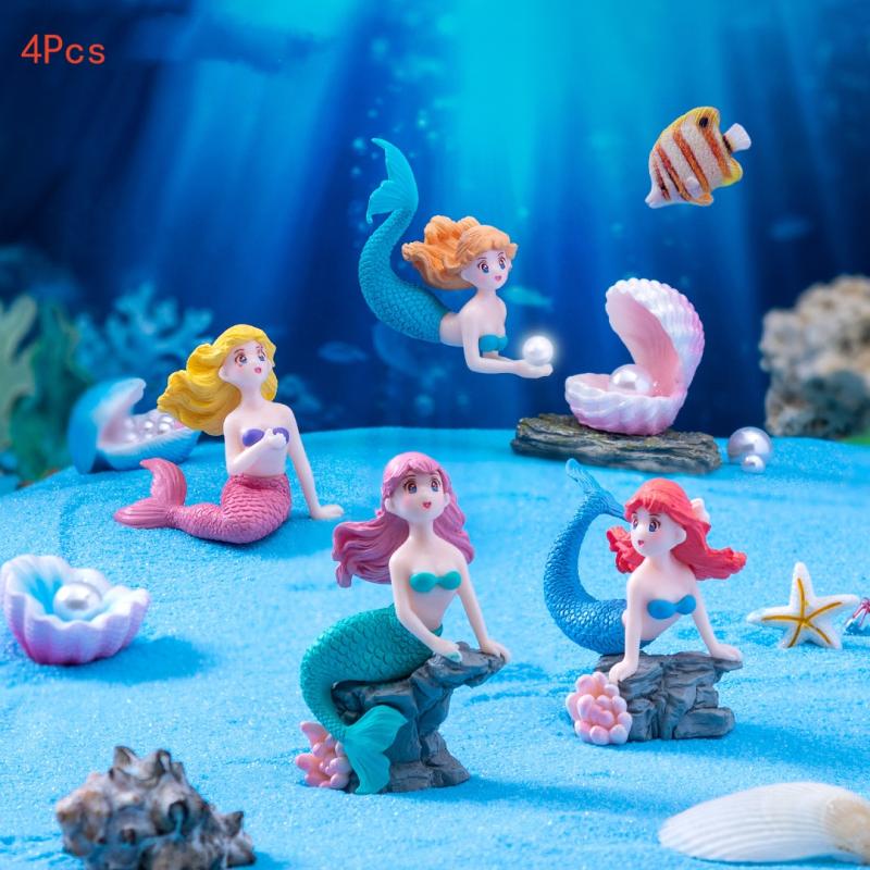 Aquarium Fish House - Conjunto de 4 Peças de Ornamentos