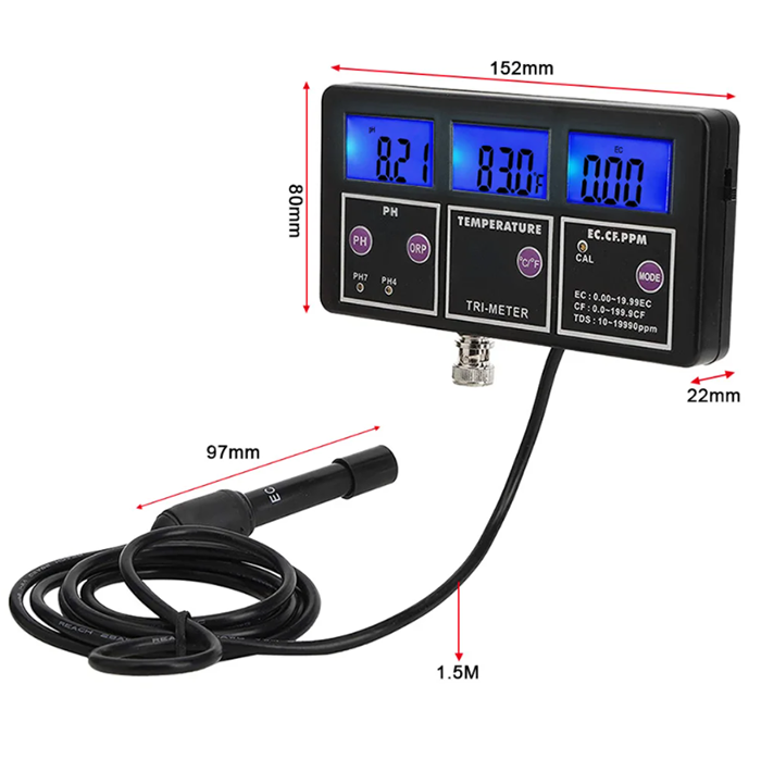 Novo Medidor 5 em 1 de PH/ORP/ - Aquarium Fish Online avaliação e preço